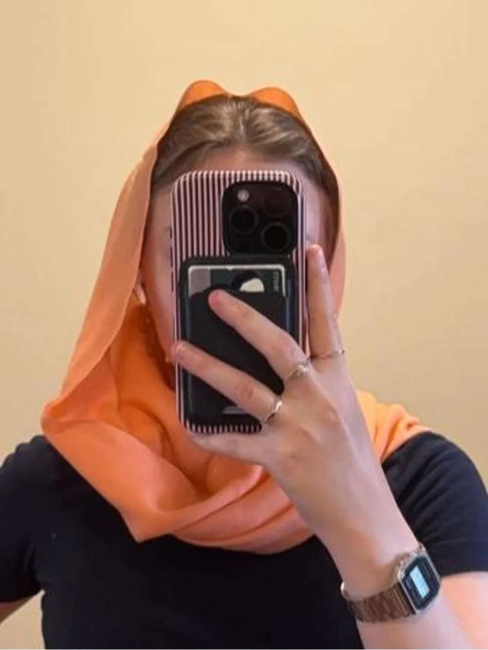 light orange genuine pashmina 100% cashmere scarf